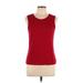 City DKNY Sleeveless T-Shirt: Red Tops - Women's Size Large