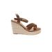 Vickie Wedges: Tan Solid Shoes - Women's Size 41 - Open Toe