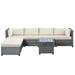 7 Piece Rattan Sectional Seating Group with Cushions Outdoor Ratten Sofa Patio Furniture Set for Porch Lawn Garden Backyard