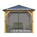 Aoodor Universal 12 x 12 ft. Gazebo Replacement Mosquito Netting Screen 4-Panel Sidewalls with Double Zipper for Patio Backyard Deck and Lawns (Only Netting)