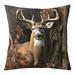 Deer Hunting Camo Throw Pillow Cover Hunter Pillow Cover 16x16 Inch For Bedroom Decor Deer Cushion Case For Adult Teen Boy Western Farmhouse Animal Decorative Square Pillow Case Brown