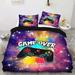 Modern Gamepad Bedding Set Boys Youth Video Game Controller Gaming Equipment Duvet Cover Decorative 3 Piece Duvet Cover With 2 Pillow Shams Full Size(No Comforter)