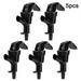 5-Piece Black Plastic Squeeze Faucet Set for Picnic Taps and Liquid Dispensers - Ideal for Homebrew and Draft Beer