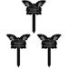 3 PCS Outdoor Memorial Butterfly Stake Plaque Garden Decorative Gardening (Type A) Lawn Ornament Grave Stakes for Cemetery Emblems Xmas Patio Decorations Memorials Courtyard Sign