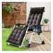 Chair Foldable Outdoor Recliner Lounge Chaise w/Detachable Cushion