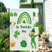 MIARHB Garden Flag Happy St. Patrick s Day Gnomes Decoration 12x18inch Fabric Jvâ€”Green