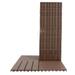 44 Pcs Dark Brown 11.8 x11.8 Square Waterproof Outdoor Floor Suitable for porch pool balcony backyard