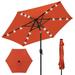 Best Choice Products 7.5ft Outdoor Solar Patio Umbrella for Deck Pool w/ Tilt Crank LED Lights - Rust