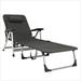 Beach Chaise Lounge Chair Patio Folding Recliner w/ 7 Adjustable Positions Grey