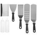 1 Set Metal Spatulas Griddle Scraper Condiment Squeeze Bottles Grill Accessories for Barbecue