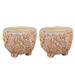 2 Pcs Hand-painted Plain Pottery Flower Decor Indoor Plant Pots Mini Terracotta House Succulent Planter Flowerpot Ceramics