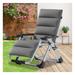 Chair Premium Lawn Recliner Folding Chaise with Side Table Padded