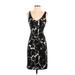 Express Casual Dress - Sheath V-Neck Sleeveless: Black Floral Dresses - Women's Size 2