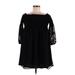 Zara Basic Casual Dress - Mini Boatneck 3/4 sleeves: Black Dresses - Women's Size Medium