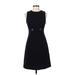 Tory Burch Casual Dress - A-Line Crew Neck Sleeveless: Black Solid Dresses - Women's Size 2