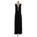 Vince Camuto Casual Dress - A-Line Scoop Neck Sleeveless: Black Solid Dresses - Women's Size Large Petite