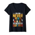 Damen You Can Never Have Too Many Guitars - Vintage Guitar Lover T-Shirt mit V-Ausschnitt