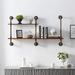 GEROBOOM Industrial Pipe 3 Tier Wall Mounted Shelves Rustic 63 in Wood Display Shelves Farmhouse Kitchen DIY Bookshelf Unit Hanging Wall Shelves for Bedroom Bathroom Kitchen
