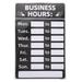 Set of 3 Business Hours Sign Signs with Adhesive Stickers Opening Labels Custom The Banner Letter Changeable for Office