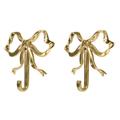 Bow Hook 2 PCS Scene Decor Fixing Hanger Coat Hooks Wall Bedrooms Kitchen Decir Brass