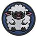 Cute Wooly Sheep Lamb Sitting Applique Multi-Color Embroidered Iron-On Patch - 2.0 Inch Mini