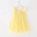Cethrio Girls Casual Dresses Toddler Summer Nets Cute Tulle Yellow Dresses Size 18-24Months