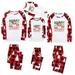 Pitauce Holiday Family Matching Pajamas Christmas PJs Sets Letter Printed Plaid Long Sleeve Tops Xmas Pajama Pant Cute Family PJs Infant Outfit on Clearance