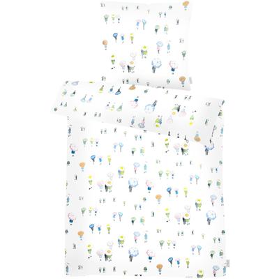 Bettwäsche APELT "Nicky Gots", blau (weiß, blau), B/L: 155cm x 220cm, , Mako-Satin, B/L: 80cm x 80cm, Mako-Satin, Obermaterial: 100% Baumwolle, Bettwäsche, Bio-Baumwolle, Pflegeliecht Image
