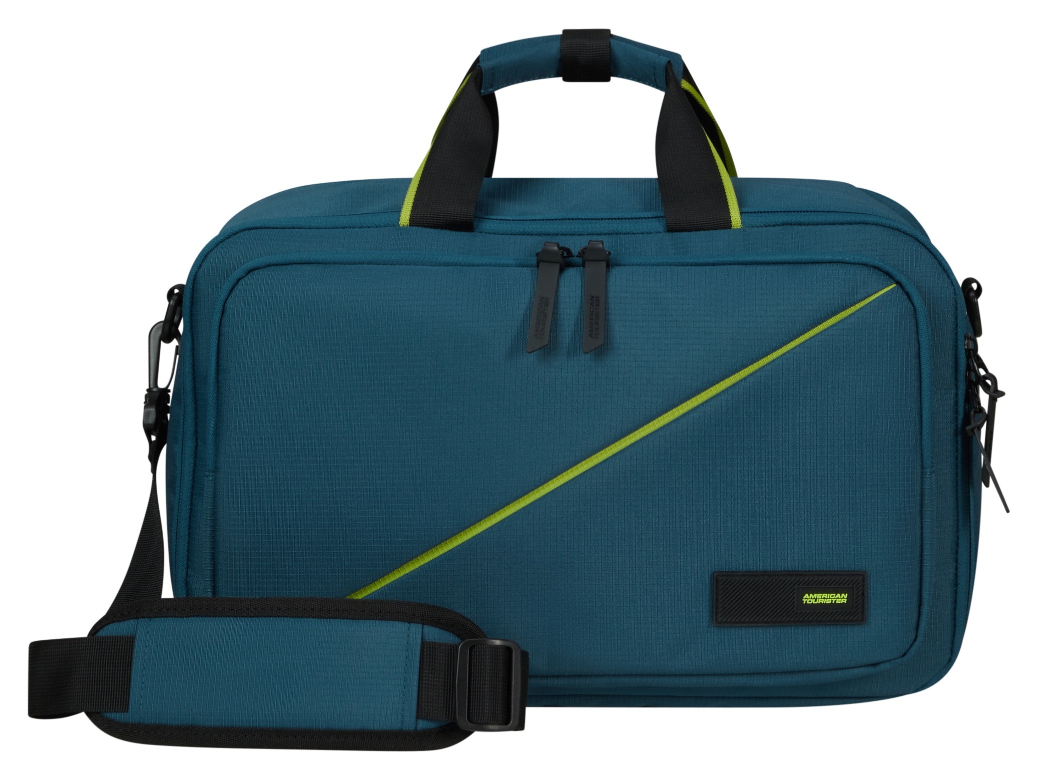 Reisetasche AMERICAN TOURISTER "TAKE2CABIN Prime", Gr. B/H/T: 20cm x 40cm x 25cm, blau (harbor blau), Polyethylenterephthalat, Taschen, Handgepäcktasche Reisegepäck Boarding Bag 3 Way Image