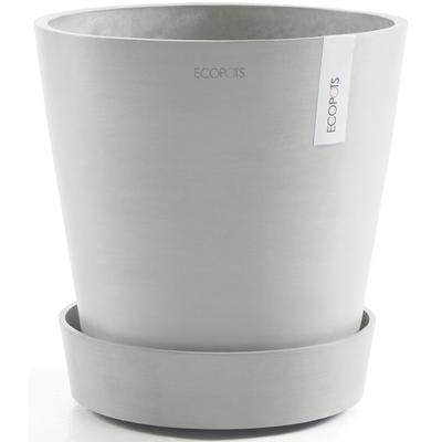 Topfuntersetzer ECOPOTS "mit Rollen 60 Weißgrau", weiß (weißgrau), B:51cm H:10,1cm T:51cm Ø:49,3cm, Untersetzer, für innen und außen: frostsicher, bruchsicher und lichtbeständig