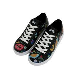 Sneaker DOGO "Ace Sneakers The Wise Owl Damen Sneaker / Female", Damen, Gr. 38, Normalschaft, schwarz (schwarz, blau), Lederimitat, casual, Schuhe, Vegan
