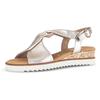 Sandalette GABOR "GENUA", Damen, Gr. 40, gold (goldfarben), Glattleder, metallic, klassisch, Schuhe, Keilabsatz, Sommerschuh, Riemchensandale in Komfortweite G (=weit), Topseller