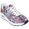 Sneaker SKECHERS "UNO - COLOR DOODLE", Herren, Gr. 46, multi color doodle, Lederimitat, bedruckt, modisch, Schuhe, Keilsneaker, Schnürschuh, Retro Sneaker mit einzigartigem Print
