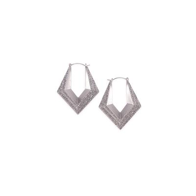 Women's Angular Sparkle Hoop Earring by ELOQUII in Gold (Size NO SIZE)