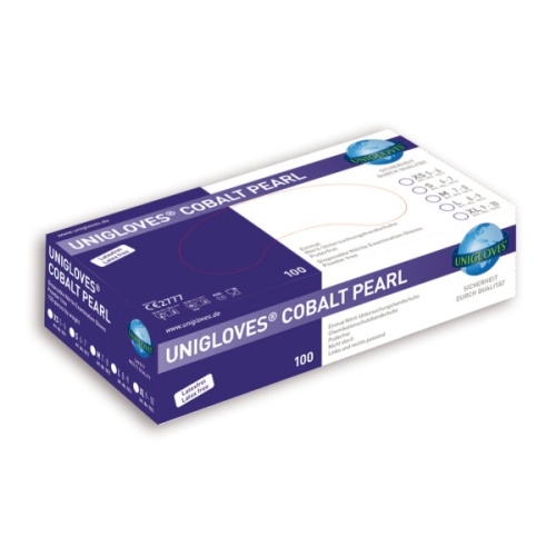 Unigloves COBALT PEARL Nitrilhandschuh puderfrei M | VE= 10 x 100 : M Image
