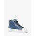 Michael Kors Evy Frayed Denim High-Top Sneaker Blue 7.5