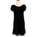 J. Crew Dresses | J Crew Womens Swiss Dot Dress Size 2 Black Silk Blend Short Sleeve Flounce Party | Color: Black | Size: 2