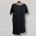 Madewell Dresses | Madewell Heathered Navy Black Trim 100% Cotton Short Sleeve Mini Shift Dress | Color: Black/Blue | Size: S