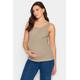 Lts Tall Maternity Beige Brown Popper Fastening Nursing Vest 14 Lts | Tall Women's Maternity Tops