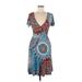 DB Moon Casual Dress - Wrap: Blue Batik Dresses - New - Women's Size Small