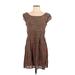 Flynn Skye Casual Dress: Green Print Dresses - Women's Size X-Small