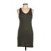Made By Johnny Casual Dress - Sheath: Green Solid Dresses - Women's Size Large