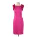 Eliza J Cocktail Dress - Party High Neck Sleeveless: Pink Solid Dresses - Women's Size 4