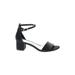 Rampage Heels: Strappy Chunky Heel Casual Black Print Shoes - Women's Size 7 - Open Toe