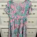 Lilly Pulitzer Dresses | Lilly Pulitzer 100% Cotton Printed Knit Dress. Size Large | Color: Green/Pink | Size: L