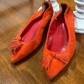 J. Crew Shoes | J Crew 8.5 Orange Suede Tasseled Ballet Flats | Color: Orange | Size: 8.5