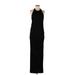 Nicole Miller Collection Cocktail Dress - Sheath High Neck Sleeveless: Black Solid Dresses - Women's Size 12