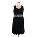 DressBarn Casual Dress - Mini Scoop Neck Sleeveless: Black Solid Dresses - Women's Size 22