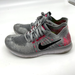 Nike Shoes | Nike Free Flyknit Athletic Running Shoes Size 5y Gray & Pink | Color: Gray/Pink | Size: 5