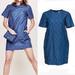 Kate Spade Dresses | Kate Spade Quilted Chambray Cocoon Muumuu Shift Dress | Color: Blue/Gold | Size: 6